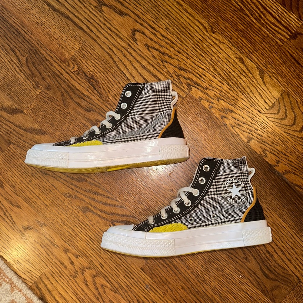 RARE Plaid Converse 70 hacked fashion high top sneakers